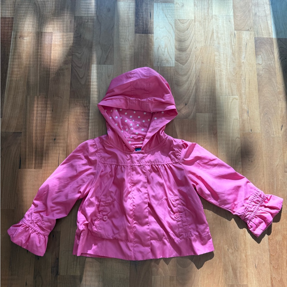GAP Pink Toddler Raincoat with Polka Dot Lining